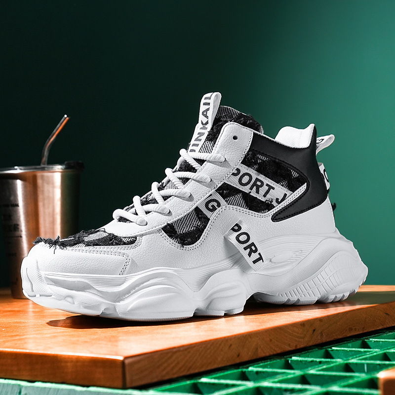 Adidași unisex cu talpă groasă, partea superioară din denim, căptușeală din plasă respirabilă, talpă rezistentă, închidere cu șireturi