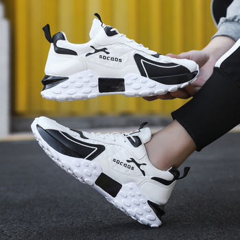 Pantofi sport casual pentru bărbați, cu partea superioară din nubuk și talpă groasă (închidere cu șireturi, căptușeală EVA, talpă turnată)