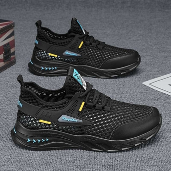 Pantofi de alergare din plasă pentru bărbați – respirabili, ușori, șireturi, talpă de cauciuc, vară 2025