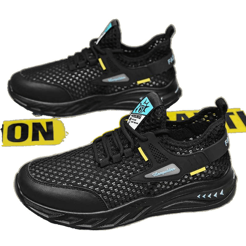 Pantofi de alergare din plasă pentru bărbați – respirabili, ușori, șireturi, talpă de cauciuc, vară 2025