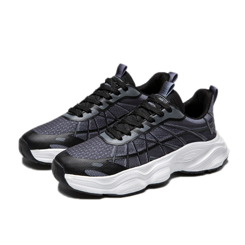 Pantofi bărbați cu platformă, upper din plasă respirabil, model cu dungi, șireturi, talpă EVA