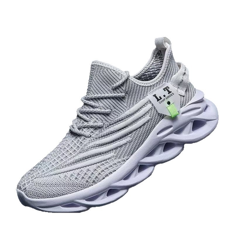 Pantofi sport pentru bărbați din plasă respirabilă, talpă din cauciuc, închidere cu șireturi, profil joasă, vârf rotund