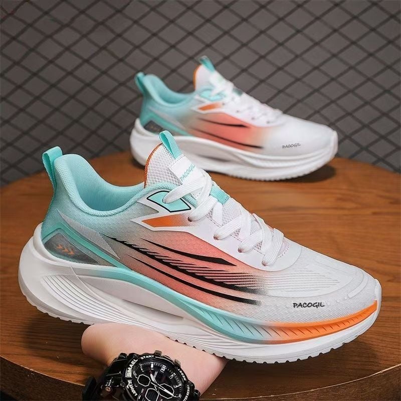 Pantofi sport din plasă pentru bărbați - partea superioară respirabilă din plasă, talpă injectată, branț EVA, închidere cu șireturi, vârf rotund