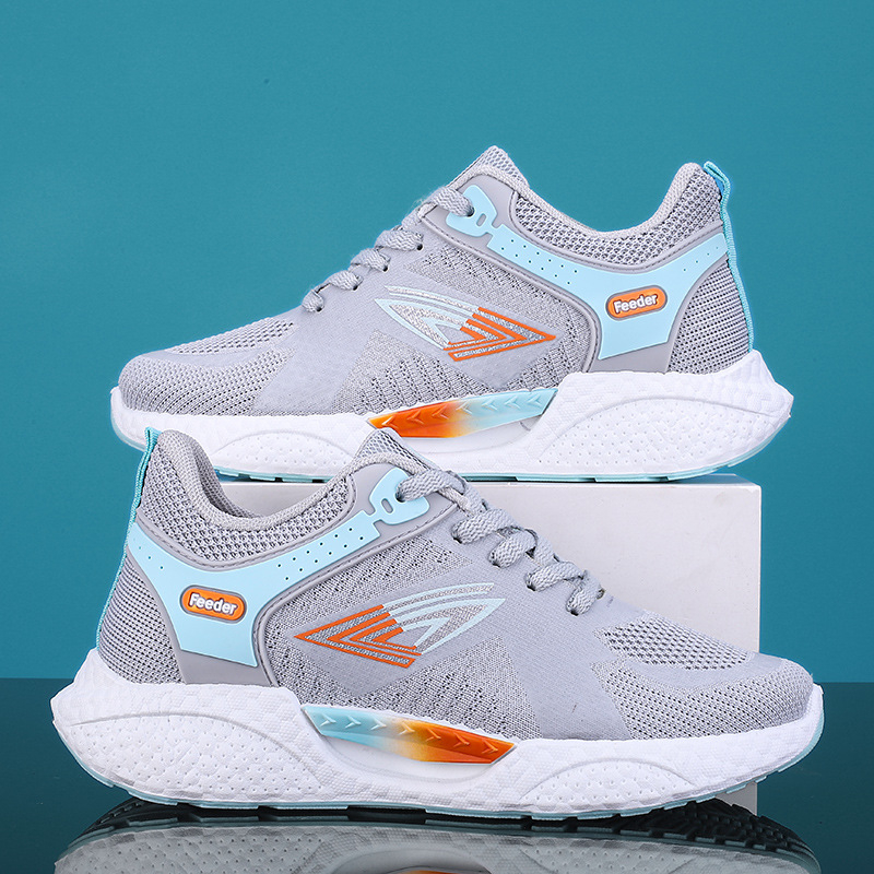 Pantofi sport casual cu plasă pe partea superioară, profil redus, șireturi, ușori, talpă injectată