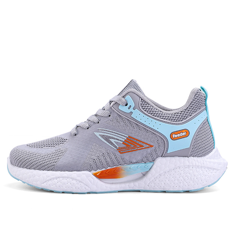 Pantofi sport casual cu plasă pe partea superioară, profil redus, șireturi, ușori, talpă injectată