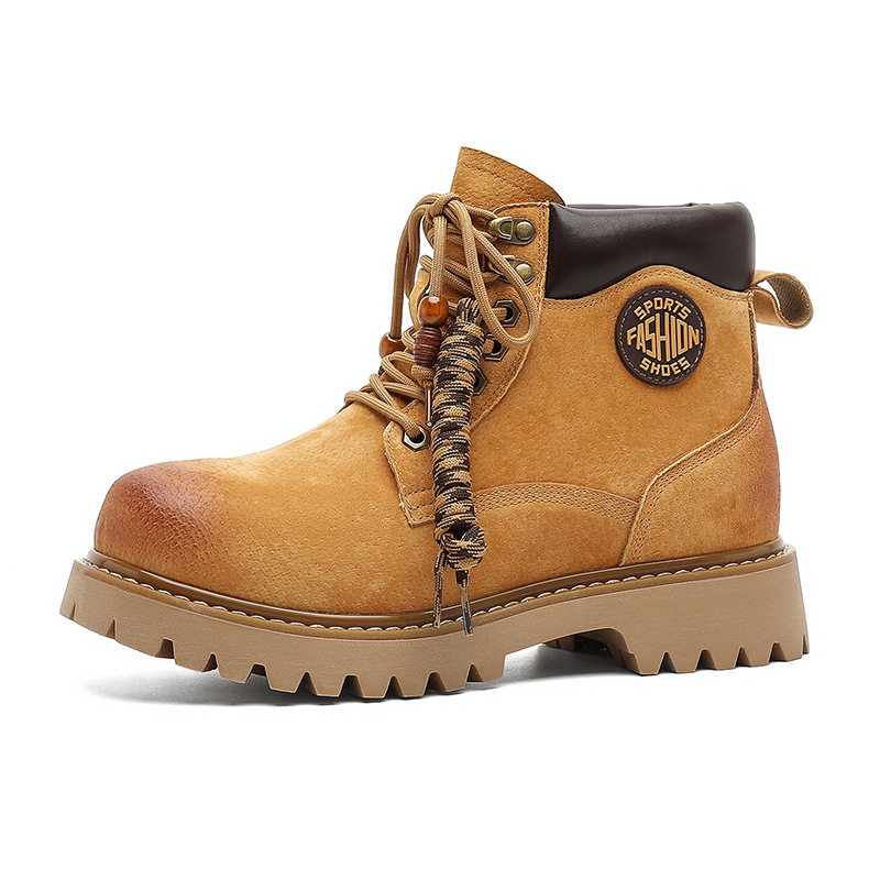 Ghete Martin pentru bărbați – iarnă, gleznă înaltă, partea superioară din piele, talpă din cauciuc, creștere înălțime