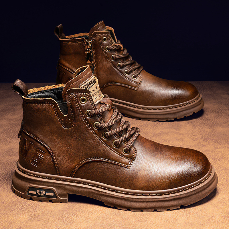 Ghete Martin de iarnă, căptușite cu fleece, impermeabile şi antiderapante, înălțime mare a glezei, talpă din cauciuc