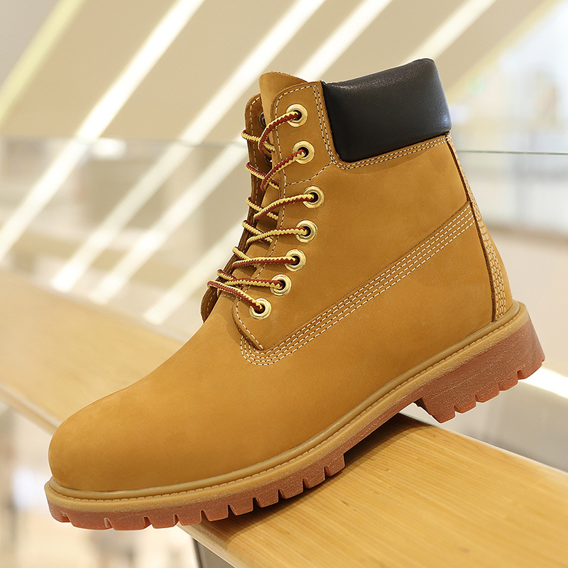 Ghete Martin pentru bărbați Bu linsen — piele din primul strat, talpă din cauciuc, vârf rotund, impermeabile, antiderapante, filtru de deodorare, căptușeală din piele