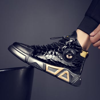 Muške Martin cipele, korejski stil, koža vrhunske teleće kože, podstava od svinjske kože, PU potplat, bočni zatvarač, srednja peta 3–5 cm