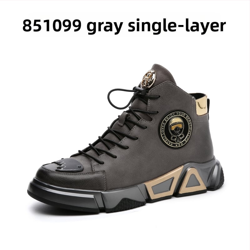 Muške Martin cipele, korejski stil, koža vrhunske teleće kože, podstava od svinjske kože, PU potplat, bočni zatvarač, srednja peta 3–5 cm