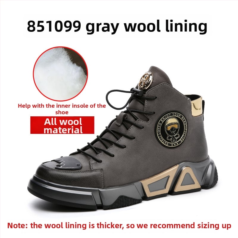 Muške Martin cipele, korejski stil, koža vrhunske teleće kože, podstava od svinjske kože, PU potplat, bočni zatvarač, srednja peta 3–5 cm