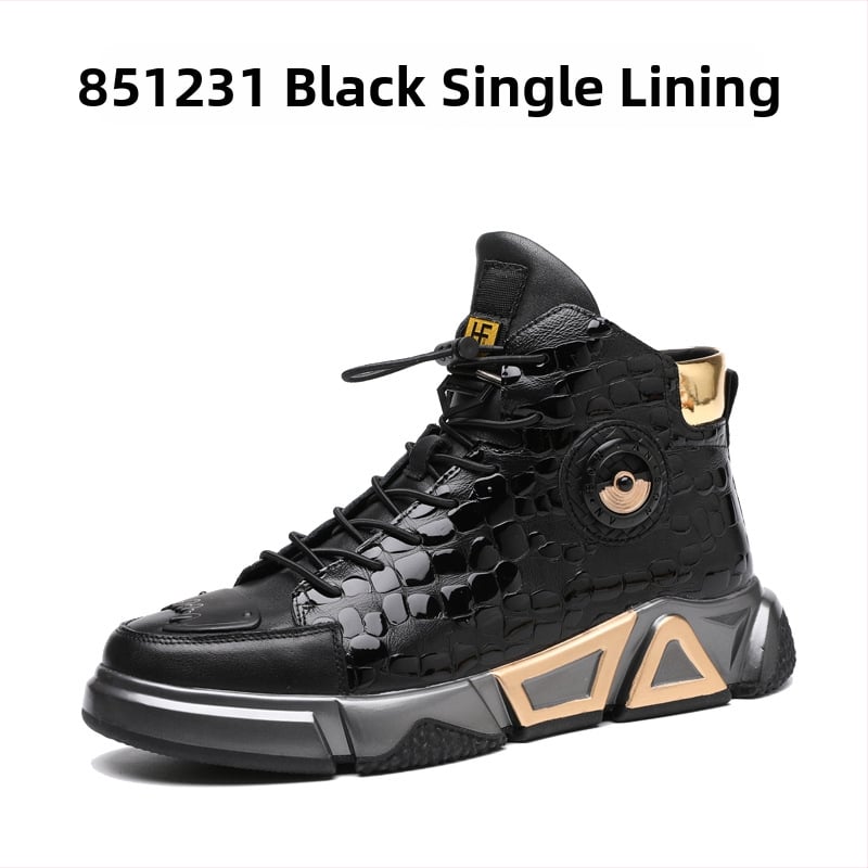 Muške Martin cipele, korejski stil, koža vrhunske teleće kože, podstava od svinjske kože, PU potplat, bočni zatvarač, srednja peta 3–5 cm