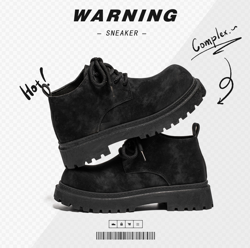 Cizme Martin, PU partea superioară, vârf rotund, gleznă medie, talpă PVC