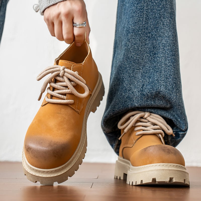 Cizme Martin, PU partea superioară, vârf rotund, gleznă medie, talpă PVC