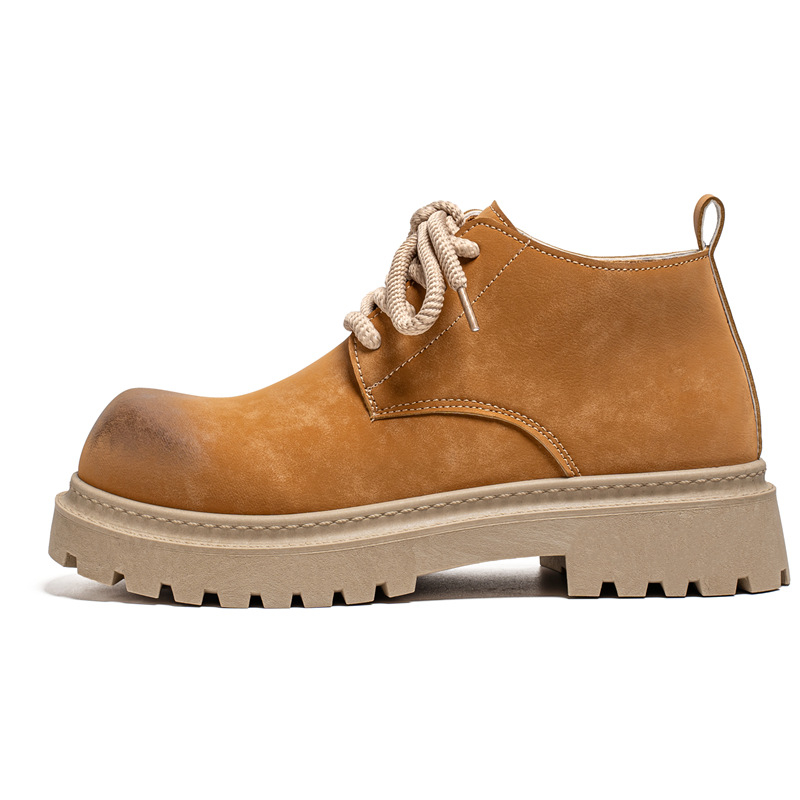 Cizme Martin, PU partea superioară, vârf rotund, gleznă medie, talpă PVC