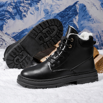 Férfi Kandali Martin téli bakancsok, PU felső rész, PVC talp, vízálló és melegen tartó, fűzés elöl, középmagas sarka 3-5 cm