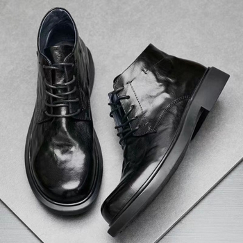 Férfi Martin bakancs split bőrből, gumírozott talppal, mindennapi stílus, 18–40 éves korosztály