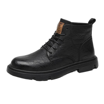 Férfi Martin-stílusú bakancsok, magas szárú, felsőrész split bőr, gumitalp, PU talpbetét, hálós belső bélés, melegen tart