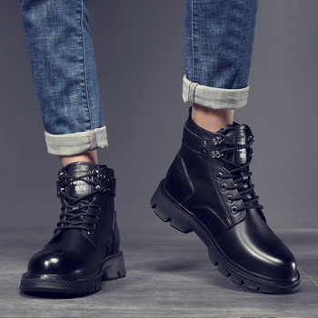 Martin csizmák férfiaknak, két rétegű marhabőr felsőrész, gumírozott talp, mű plüss belső, téli viselet