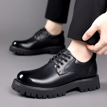 Férfi Martin csizma | Kerek orr | Alacsony sarok 1–3 cm | Két réteg tehénbőrből készült vamp | Gumírozott talp