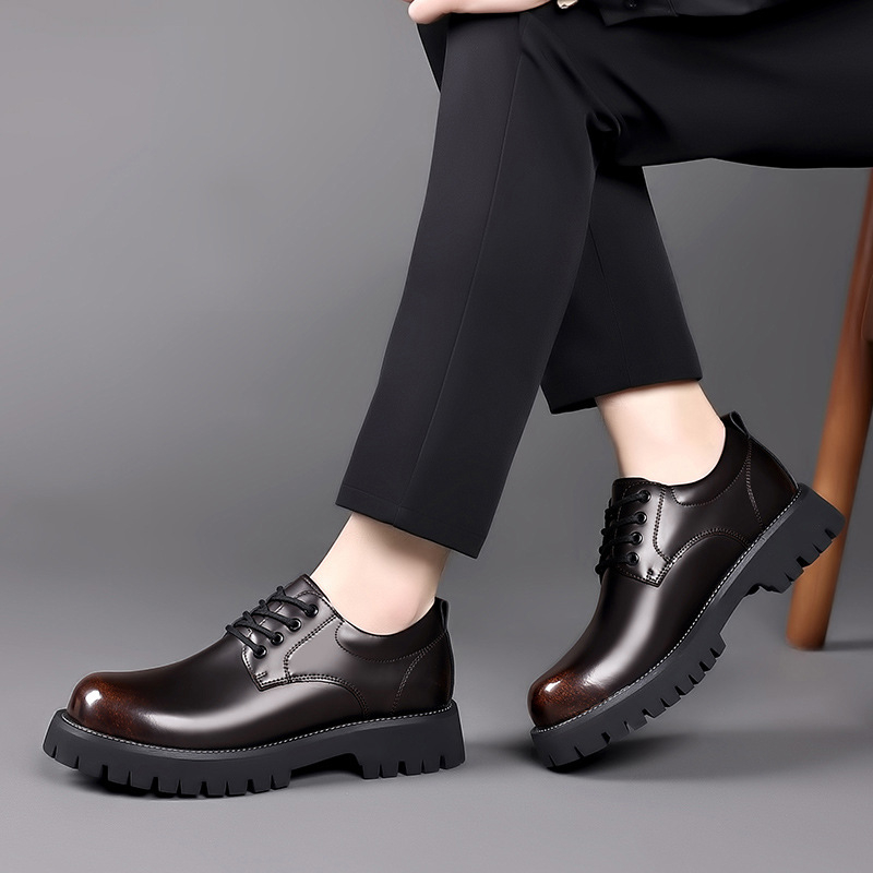 Férfi Martin csizma | Kerek orr | Alacsony sarok 1–3 cm | Két réteg tehénbőrből készült vamp | Gumírozott talp