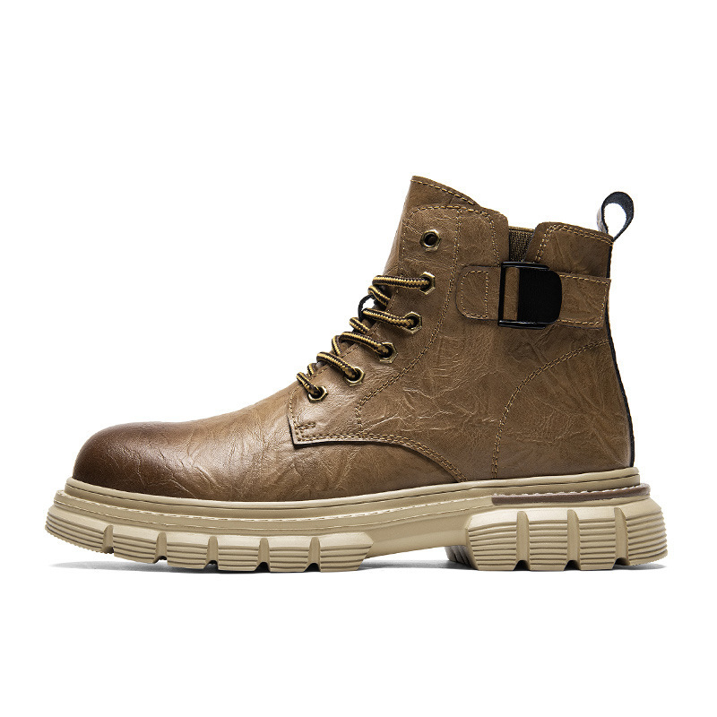 Martin bakancs férfiaknak, brit stílusú bőrből, vízálló felsőrésszel, vastag gumírozott talppal és csúszásmentes dizájnnal