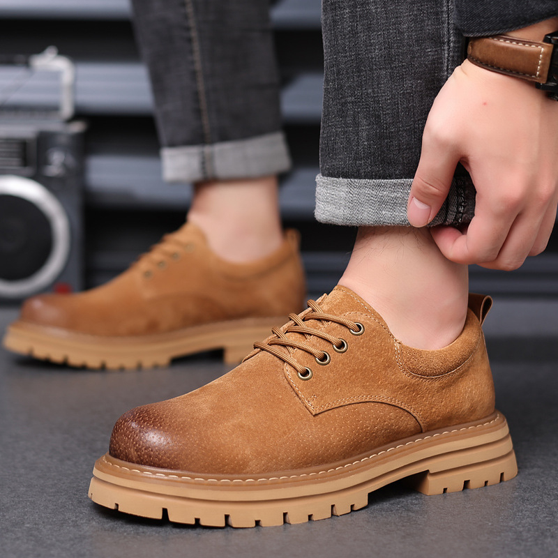 Baokang muške Tooling Boots s debelim đonom i unutarnjim povećanjem visine, niski kroj, bočni zatvarač, gumeni potplat, PU uložak