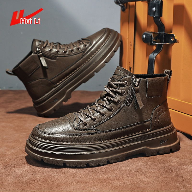 Martin topánky stredne vysoké, vodotesné, vrchný materiál syntetická koža, predný zips, gumená podrážka