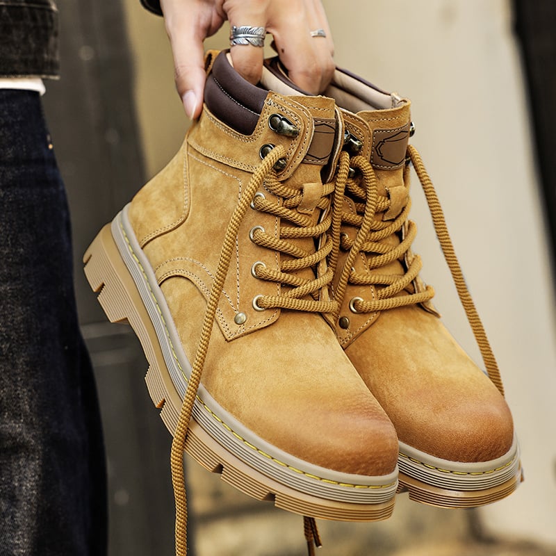 Martin bakancs valódi bőrből, felső pigskin, patchwork bőr, gumitalp, PU bélés, téli viselet