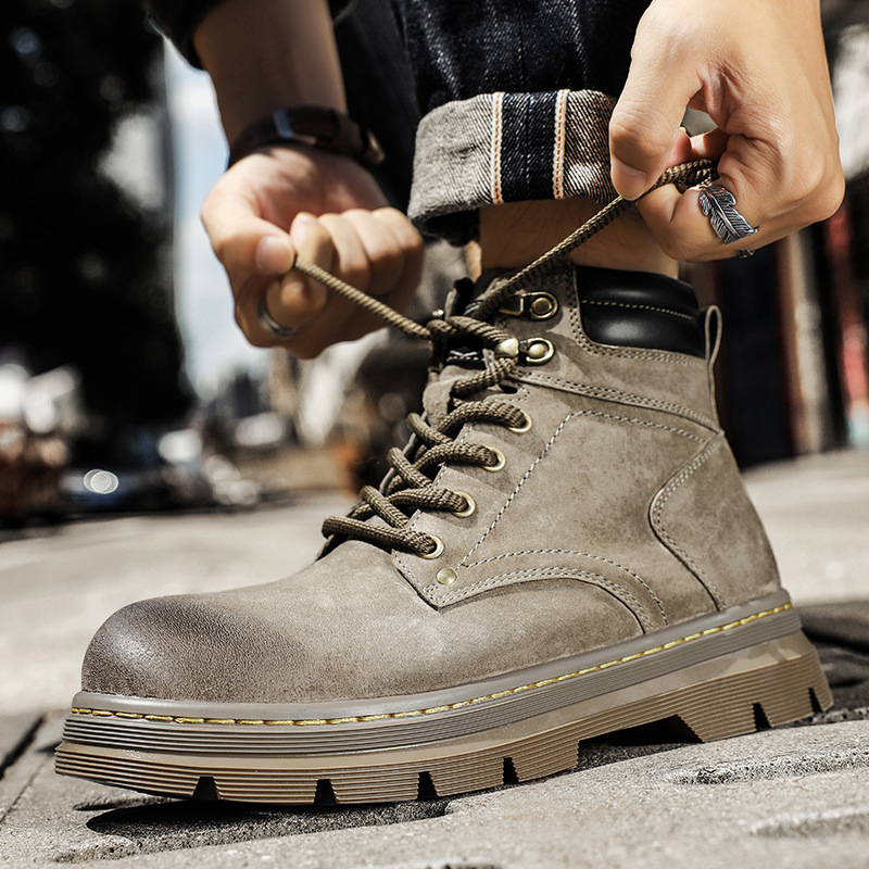 Martin bakancs valódi bőrből, felső pigskin, patchwork bőr, gumitalp, PU bélés, téli viselet