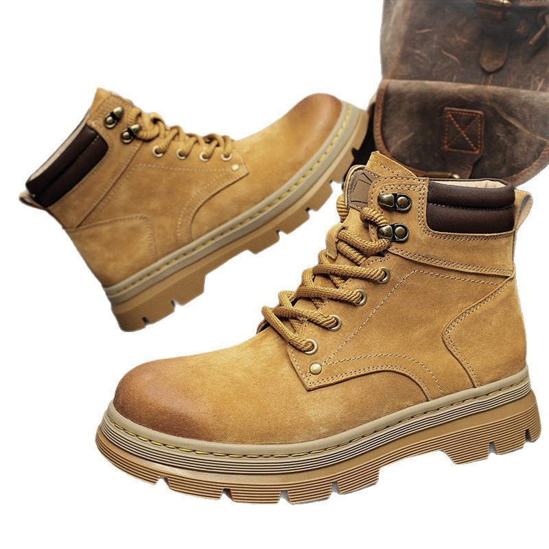 Martin bakancs valódi bőrből, felső pigskin, patchwork bőr, gumitalp, PU bélés, téli viselet