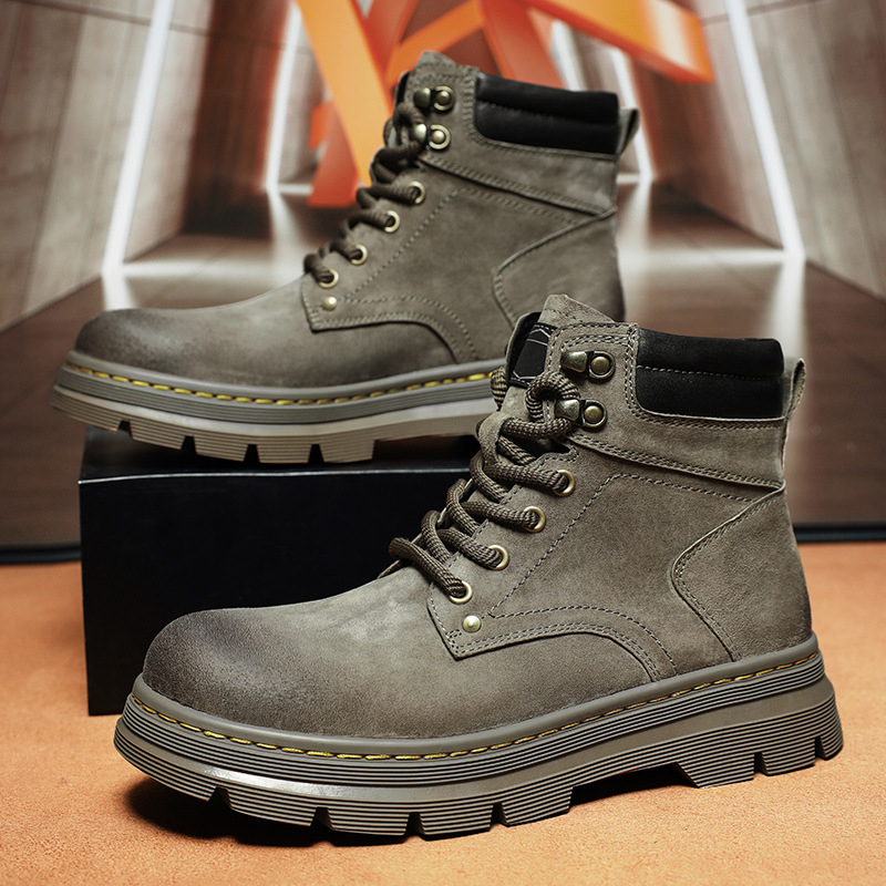 Martin bakancs valódi bőrből, felső pigskin, patchwork bőr, gumitalp, PU bélés, téli viselet