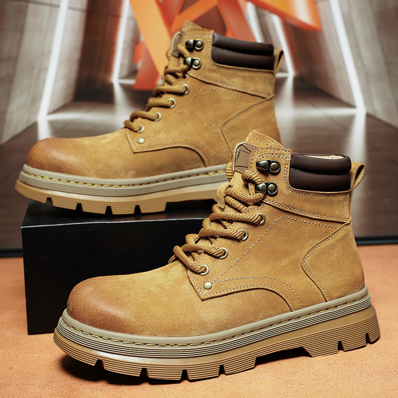 Martin bakancs valódi bőrből, felső pigskin, patchwork bőr, gumitalp, PU bélés, téli viselet