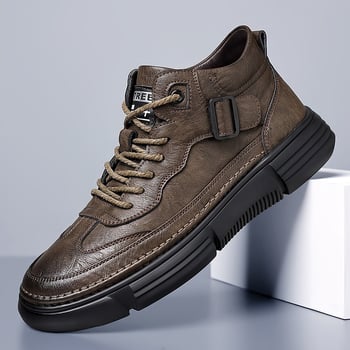 Férfi Martin csizmák, Koreai stílus, téli szezon; légáteresztő, csúszásmentes, melegen tart; felsőrész: másodlagos tehénbőr; belső: mesterséges rövid plüss; talpbetét: PU; talp: gumi; boka magasság: alacsony