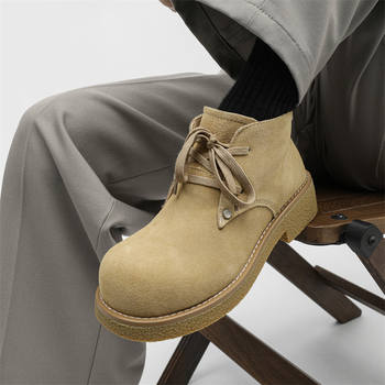 Muške Derby cipele s debelim potplatom i nubuk kožom, okrugli vrh, vintage stil Martin Boots 2612