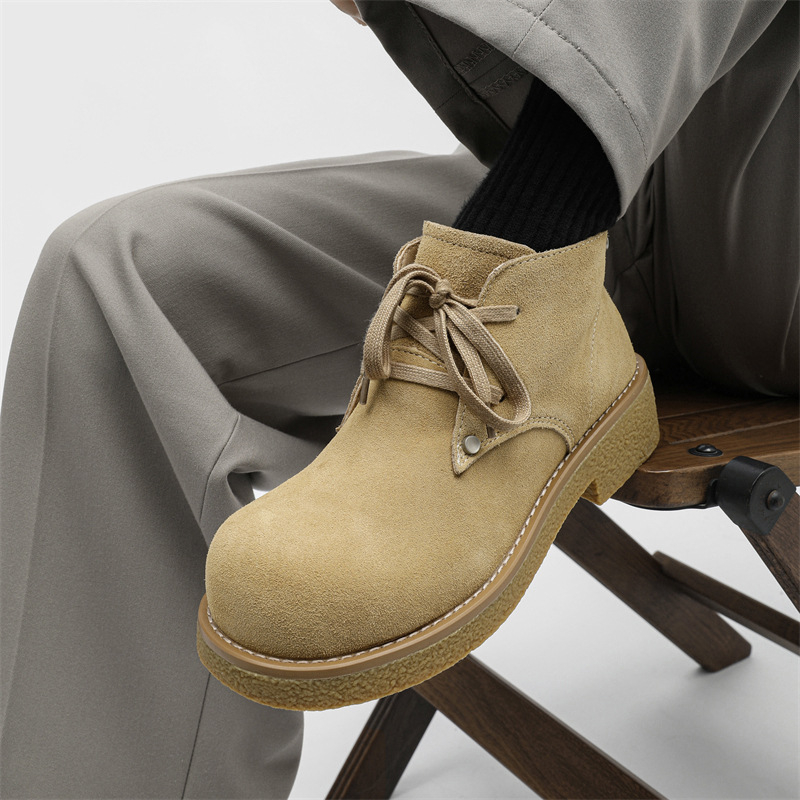 Muške Derby cipele s debelim potplatom i nubuk kožom, okrugli vrh, vintage stil Martin Boots 2612