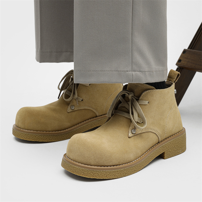 Muške Derby cipele s debelim potplatom i nubuk kožom, okrugli vrh, vintage stil Martin Boots 2612