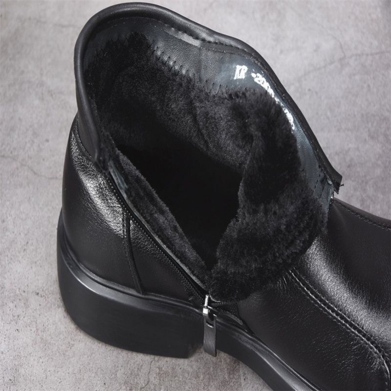 Uniszex valódi bőr Chelsea bakancs oldalsó cipzárral – téli