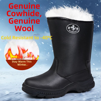 Pánske zimné topánky Martin, vysoký holenný, nepremokavé, teplá vlnená podšívka, gumová podrážka