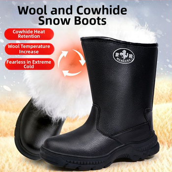 Pánske zimné topánky Martin, vysoký holenný, nepremokavé, teplá vlnená podšívka, gumová podrážka