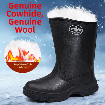 Pánske zimné topánky Martin, vysoký holenný, nepremokavé, teplá vlnená podšívka, gumová podrážka