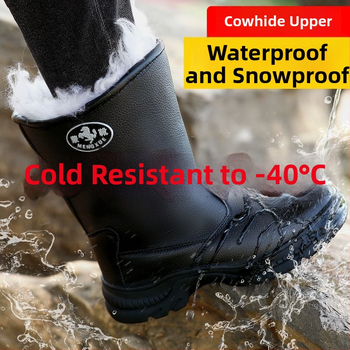 Pánske zimné topánky Martin, vysoký holenný, nepremokavé, teplá vlnená podšívka, gumová podrážka