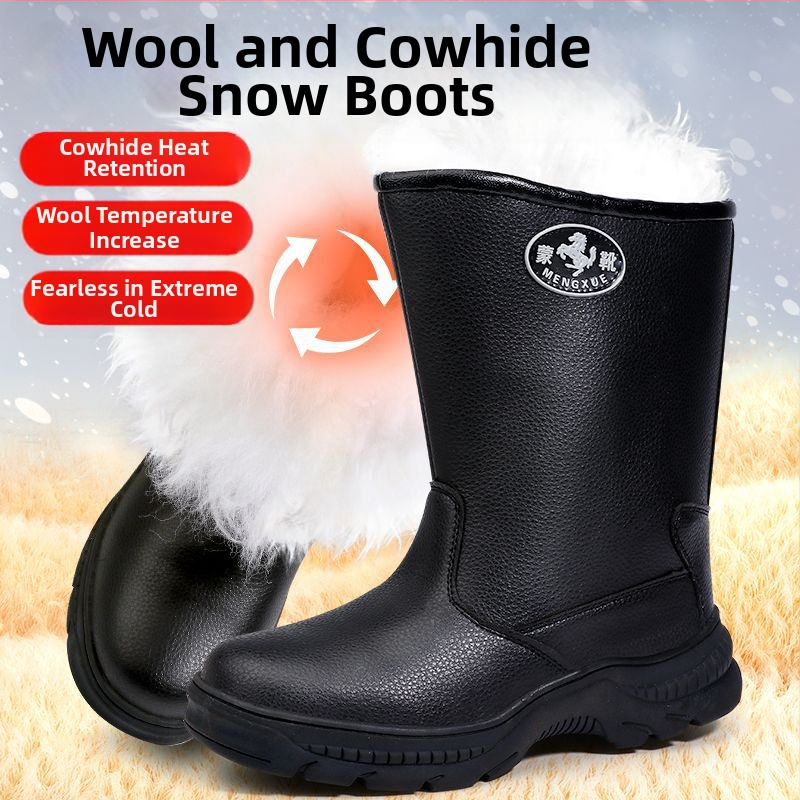 Pánske zimné topánky Martin, vysoký holenný, nepremokavé, teplá vlnená podšívka, gumová podrážka