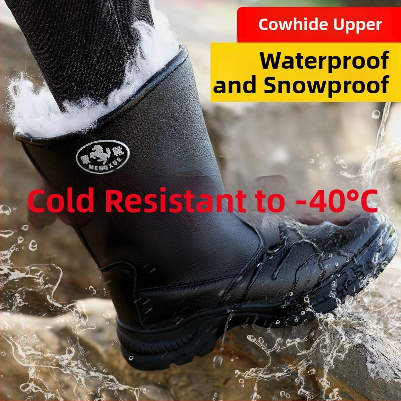 Pánske zimné topánky Martin, vysoký holenný, nepremokavé, teplá vlnená podšívka, gumová podrážka