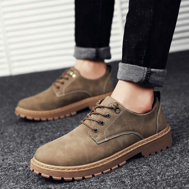 Pánske Martin topánky na jeseň, nízky profil, PU vrchný diel, podrážka z peny gumy, stielka z mikrovlákna, priedušné, retro štýl