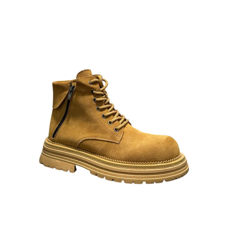 Martin čizme za muškarce, nubuk gornji dio, gumeni potplat, zima, britanski stil, visoko krojene, peta 3-5 cm