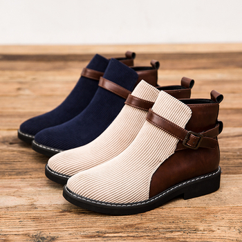 Martin topánky s navýšením výšky, priedušný syntetický vršok, pánske Chelsea topánky stredného lýtka, gumová podrážka