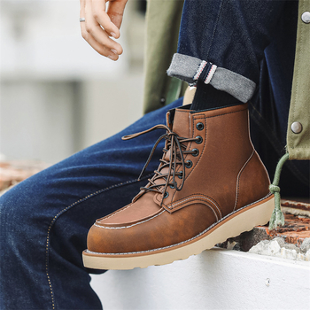 Martin čizme od prave kože, gornji dio od dvostruke kože, gumena potplat, okrugli vrh, srednja peta 3–5 cm, zimska verzija 2024