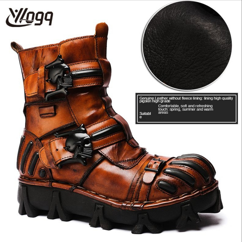 Muške čizme Martin - Koža najvišeg sloja, okrugli vrh, gumeni potplat, visina pete 3-5 cm, prozračne, protuklizne, apsorpcija udara, zatvaranje kopčom