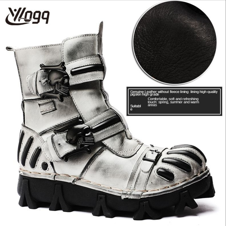 Muške čizme Martin - Koža najvišeg sloja, okrugli vrh, gumeni potplat, visina pete 3-5 cm, prozračne, protuklizne, apsorpcija udara, zatvaranje kopčom